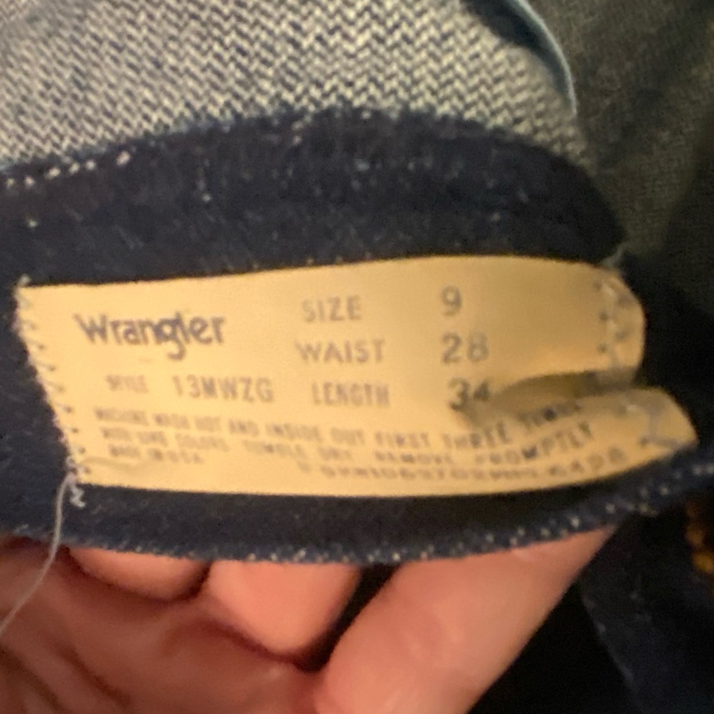 Vintage Starched dark wash high waisted straight leg wrangler jeans 28/9x34 new